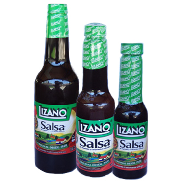 Three Sizes of Lizano bottles